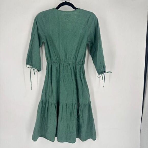 All the Wild Roses Women's Polka Dot Boho Tiered Breezy‎ Midi Dress Green Size 8 - Picture 15 of 15